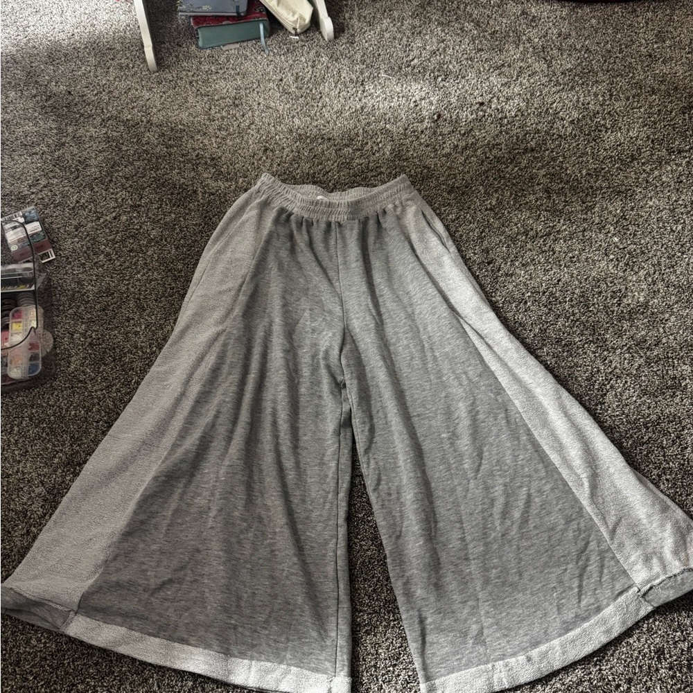 Gray Wide-Leg Pants